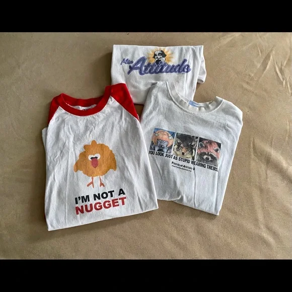 Bundle vegetarian/animal rights/attitude tees worn, loved, not spotless! - Picture 10 of 16